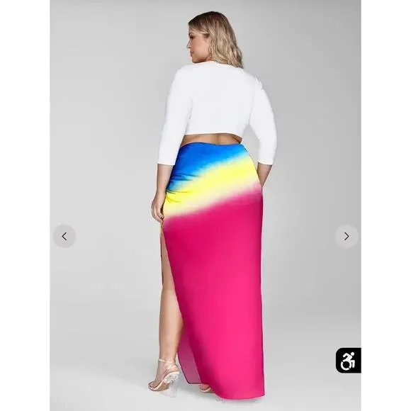 Tie Dye Maxi Skirt with Side Slit - Garnerstyle X FTF  Size 3 - Picture 3 of 10